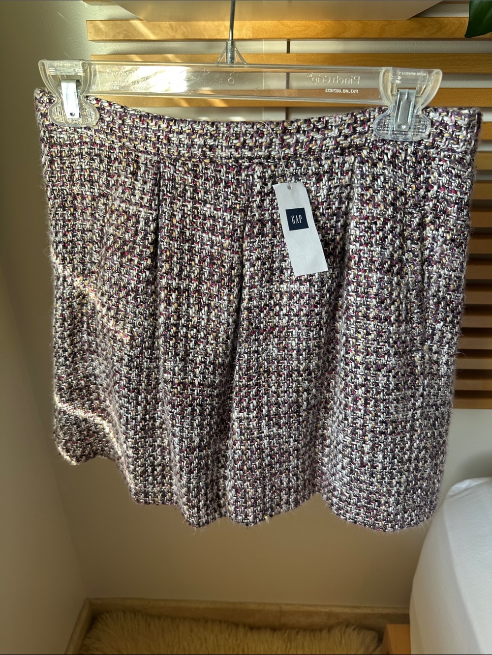 GAP Tweed A-Line Mini Skirt in Pink & Black Multicolor